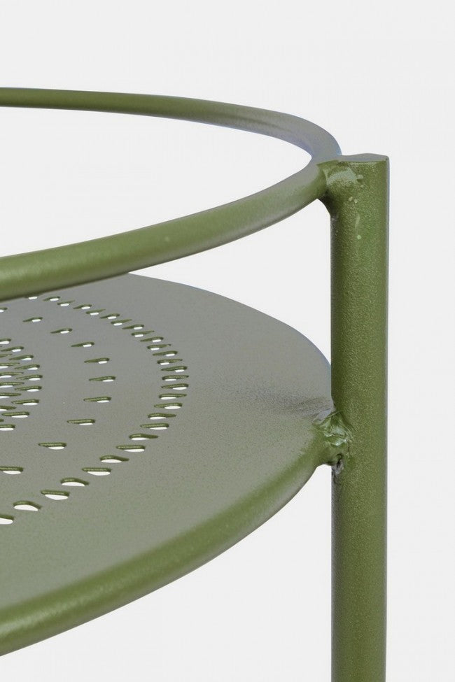 Carro para botellas de acero verde