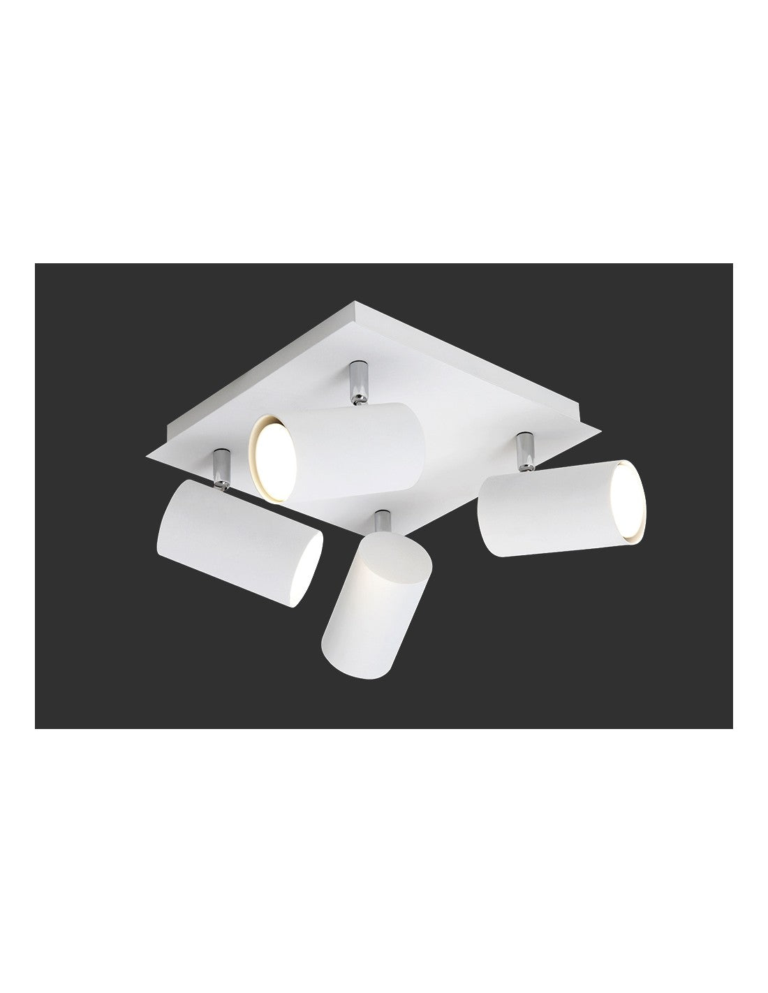 Plafón cuadrado con 4 focos orientables Marley White Trio Lighting