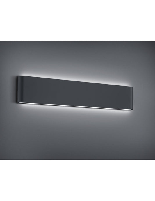 Thames II Aplique Rectangular Led Doble Luz IP54 Antracita L46 cm Trio Lighting