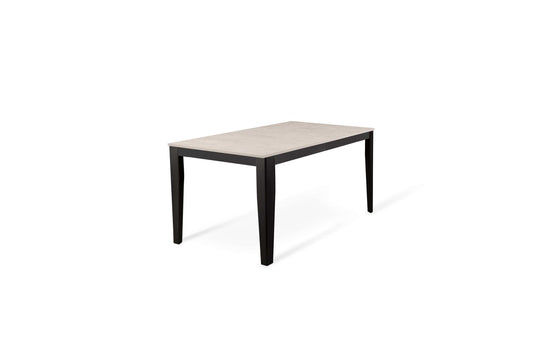 Mesa extensible de hormigón blanco-negro 90 cm x 156-316 cm Alt. 76 cm