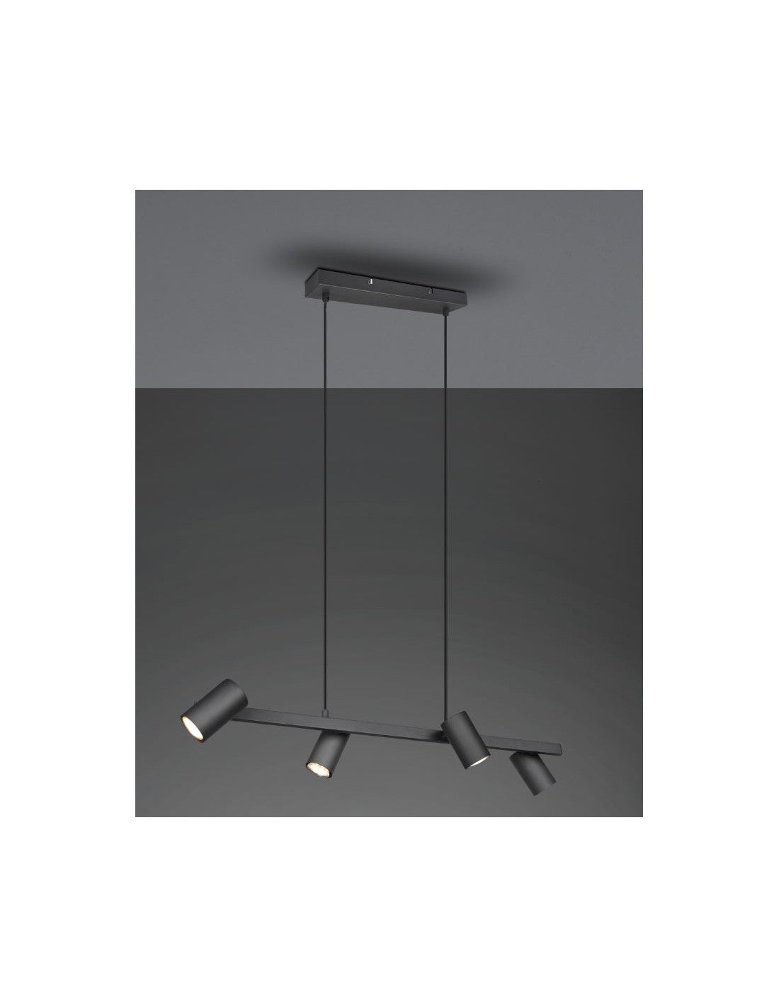 Suspensión Negra 4 Focos Orientables GU10 Marley Trio Lighting