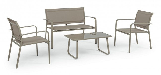Bizzotto conjunto de jardín gris paloma 4 piezas