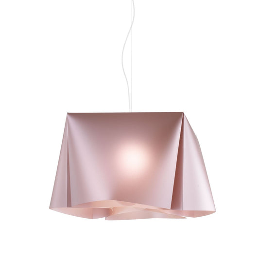 Suspensión de metal rosa en metal cromado cm. 45x21h