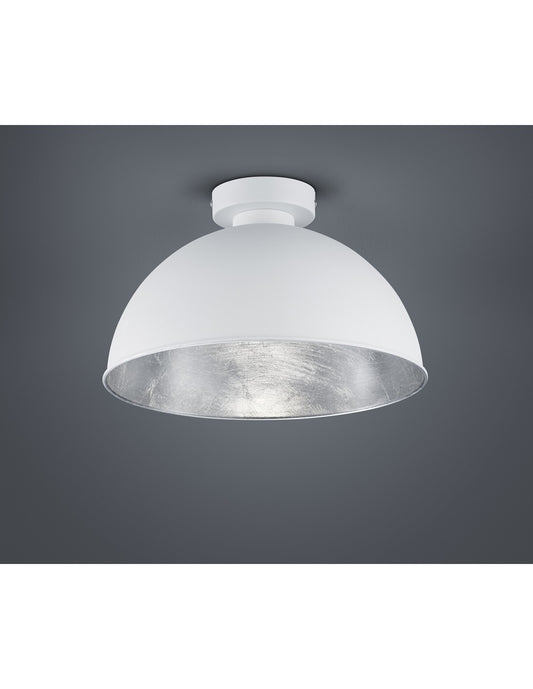 Jimmy Dome Lámpara de Techo 1xE27 Blanco y Plata Ø31 cm Trio Lighting
