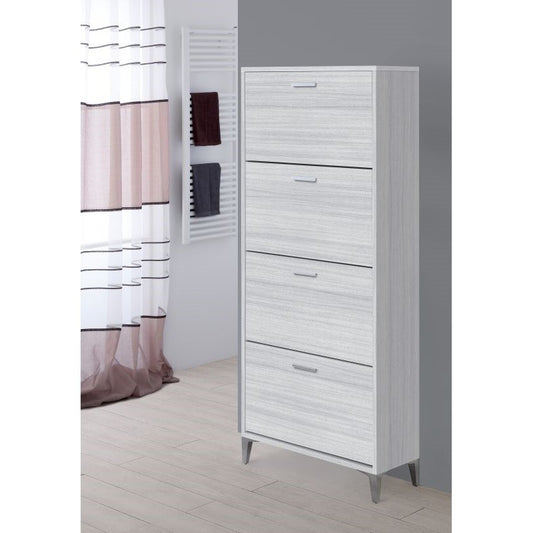 Zapatero de cuatro compartimentos línea STELLA gris 70x29x156 cm