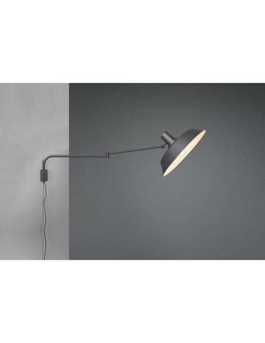 Aplique 1xE27 Bolder Negro Regulable L35 cm Trio Lighting