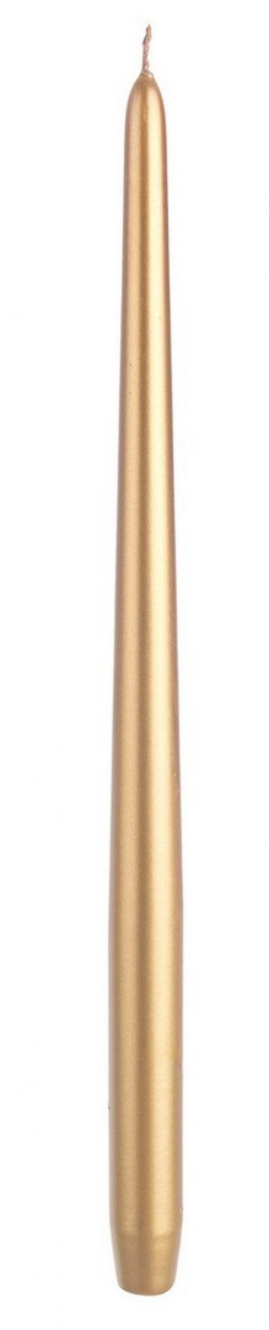 6x Vela Cónica Básica Dorada 40cm