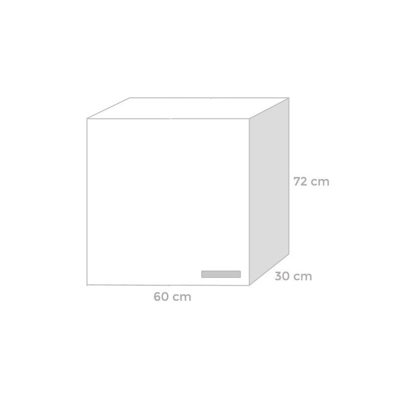 Mueble alto de cocina Fresno blanco 60x32xAl. 72 cm 1 puerta