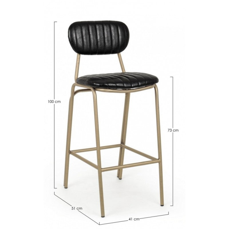 Taburete de bar Addy vintage negro 41x51x100h cm