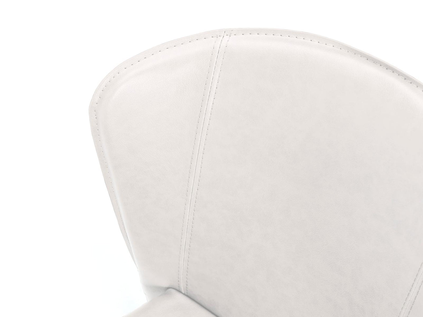 4x Silla en símil piel y asiento blanco 49x56x82h cm