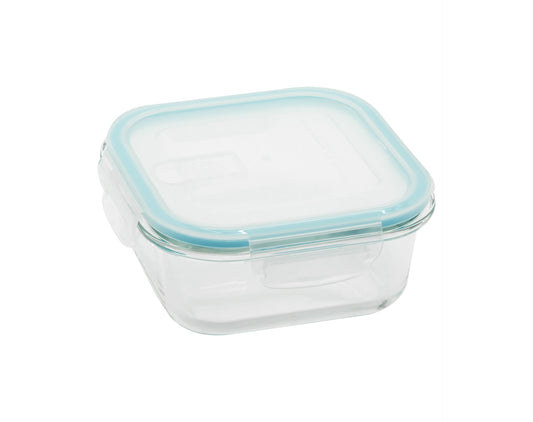 Recipiente Cuadrado Con Tapa Con Ventilación Vidrio 800 Ml