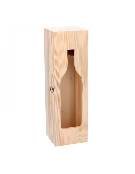Botellero de madera con expositor de 1 puesto 36x11x11cm.