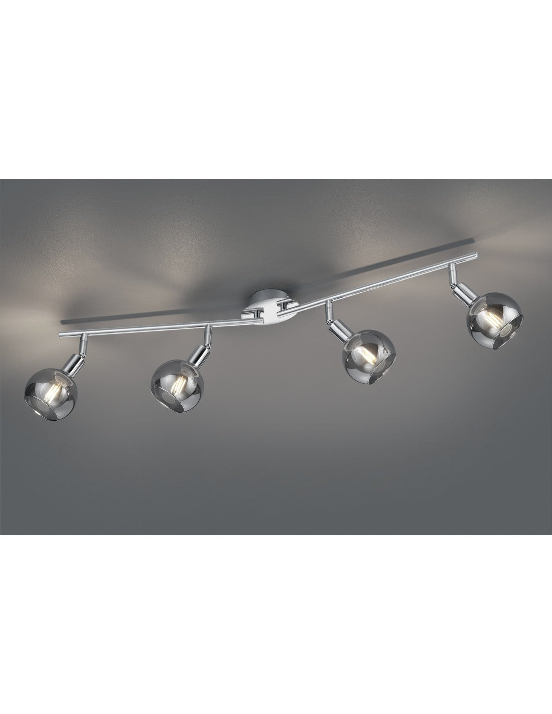 Foco de Techo Brest Cromo 4 Cristal Ahumado Trio Lighting