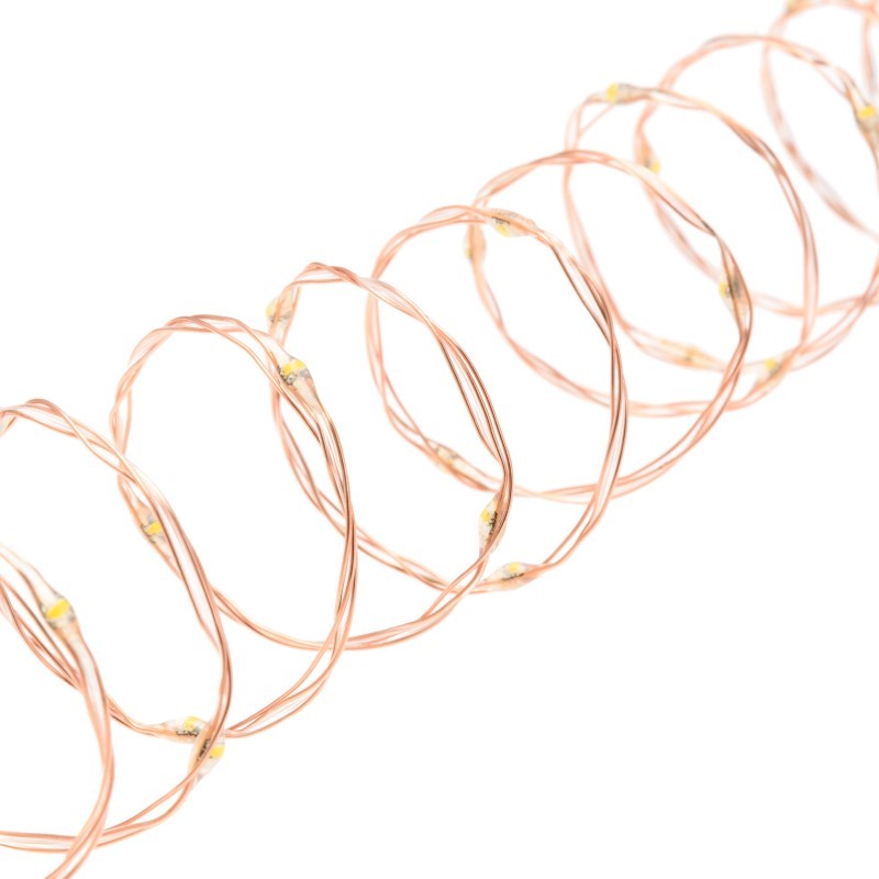 Cadena MicroLED PL 500 Bobina 25m cable cobre blanco cálido