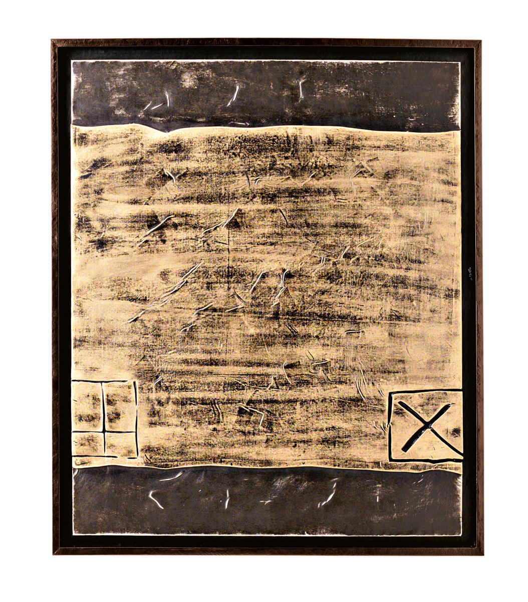 Óleo sobre lienzo multicolor y marco de madera 100x120 cm