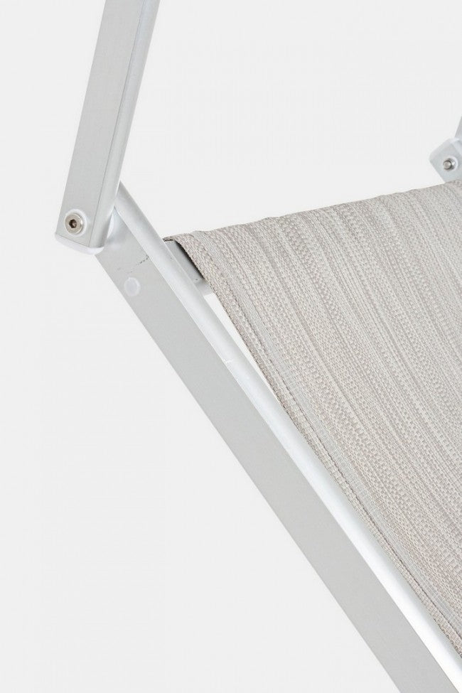 Tumbona plegable OCEAN en aluminio gris.