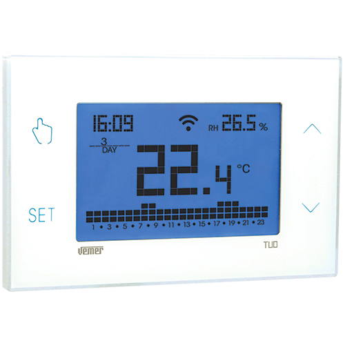 Cronotermostato semanal wifi pantalla táctil blanca