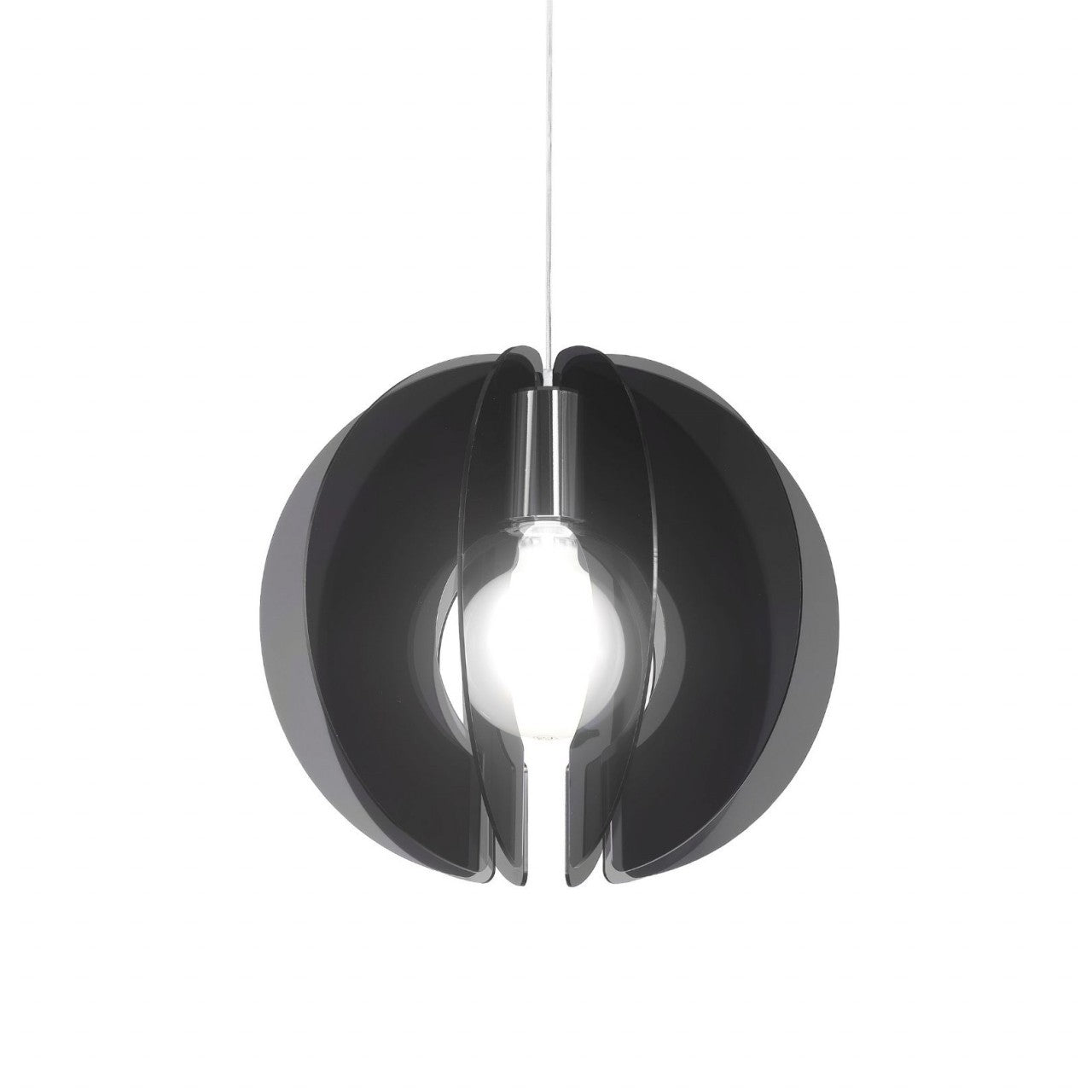 Suspensión Sirio Ahumada en Metal Cromado Cm. 40x40h