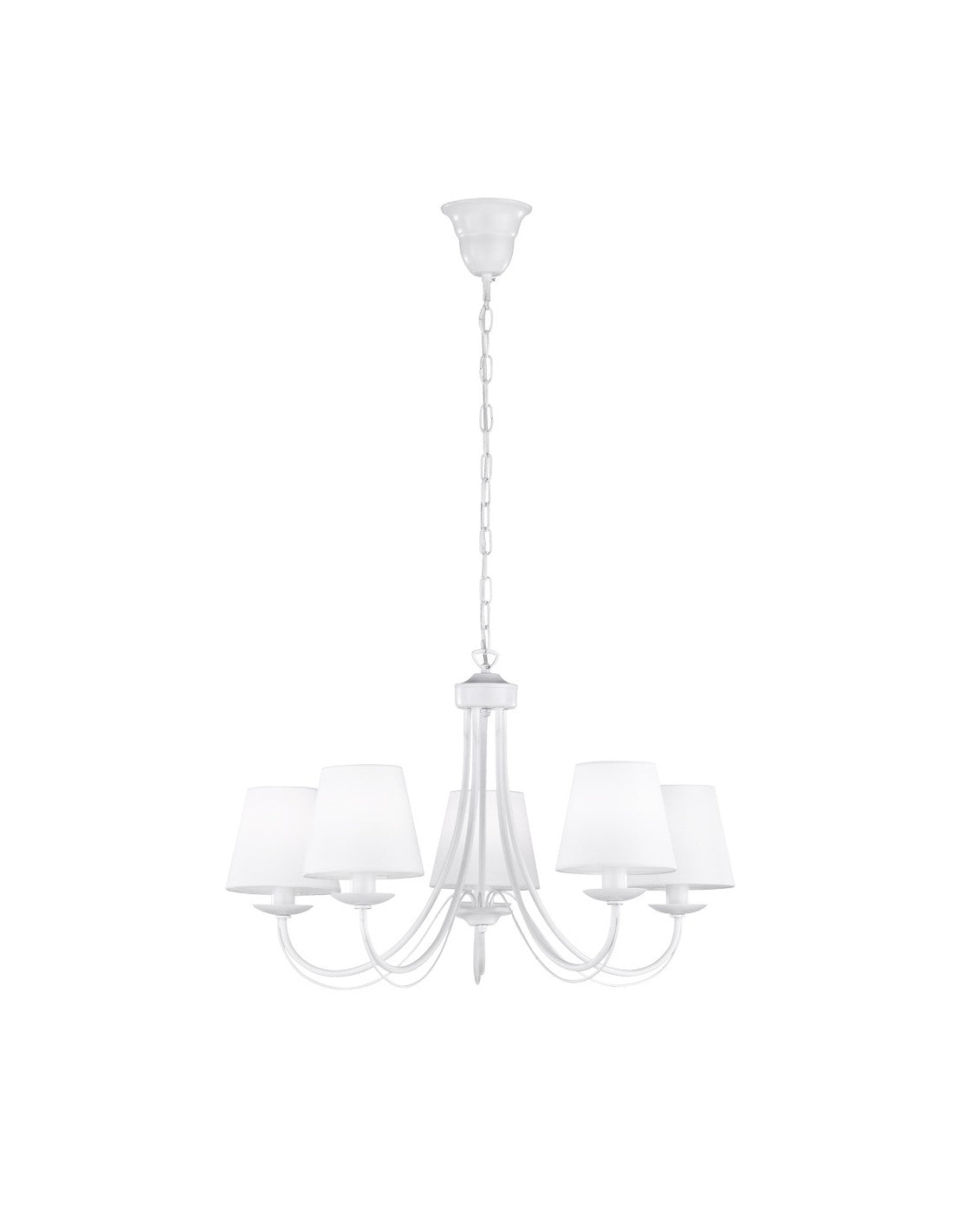 Lámpara de araña blanca para salón 5 pantallas Cortez Trio Lighting