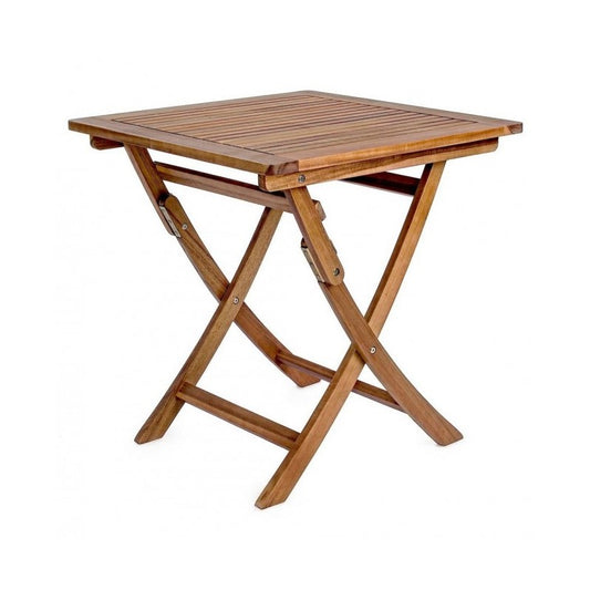 Mesa plegable de exterior Noemi en madera de acacia 70x70x h73 cm