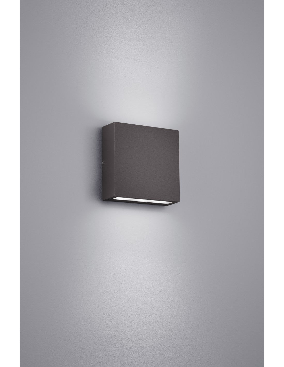 Aplique Cuadrado Thames Led Doble Emisión IP54 Antracita 14x14 cm Trio Lighting