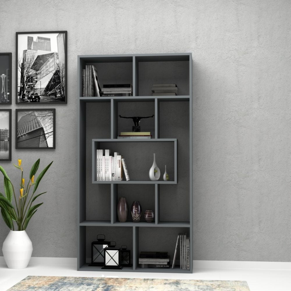 Librería Face hormigón gris 90x30x170H cm.