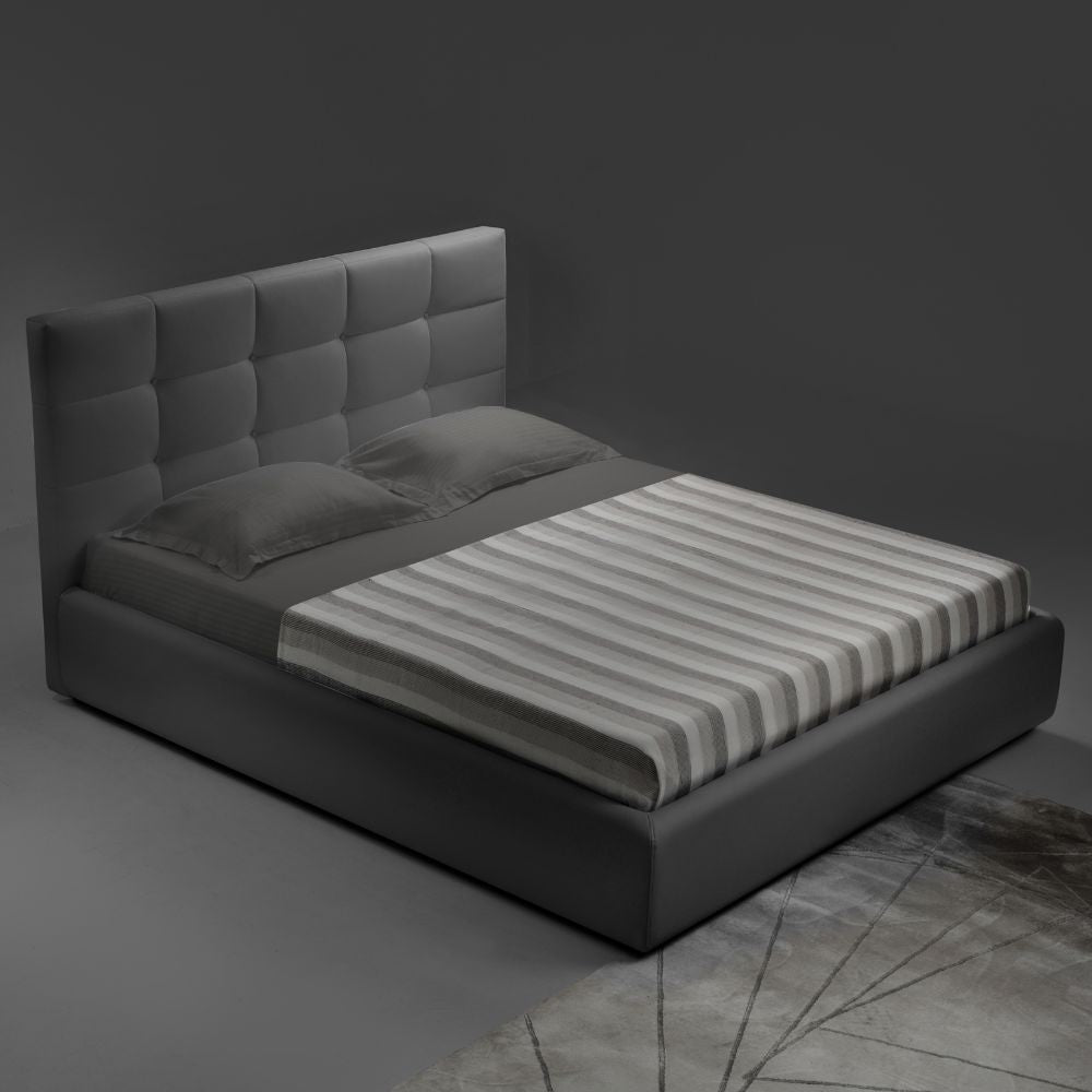Cama doble con contenedor Napoli gris