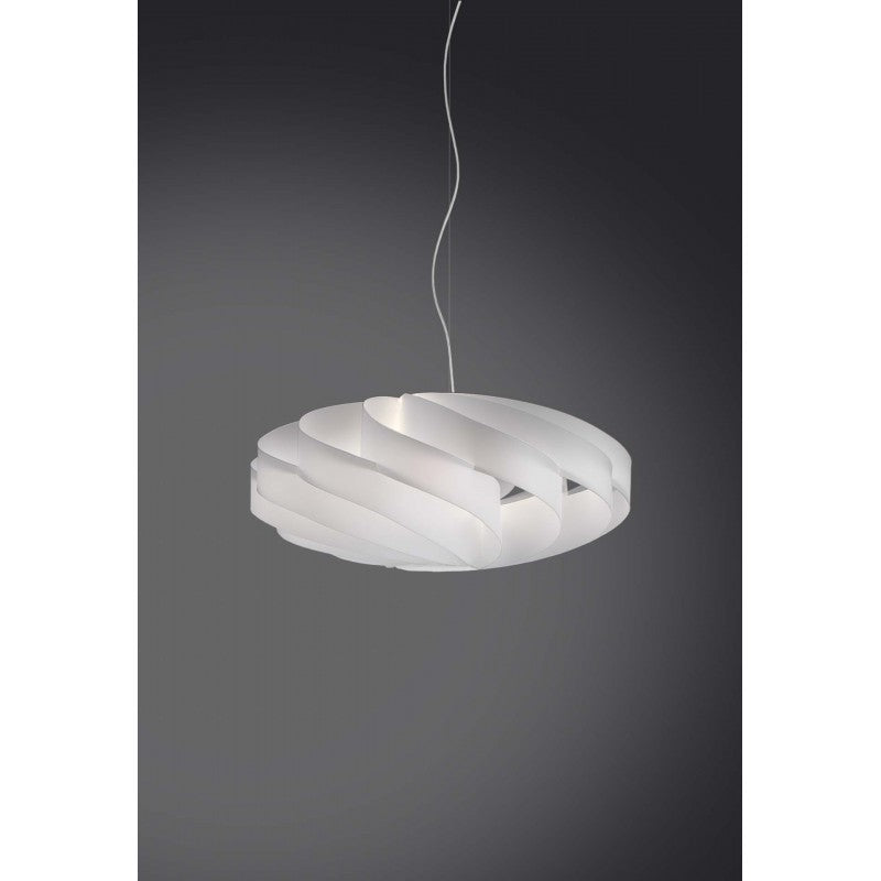 Lámpara colgante de Polilux FLAT tres luces Blanco diámetro 70x h34 cm