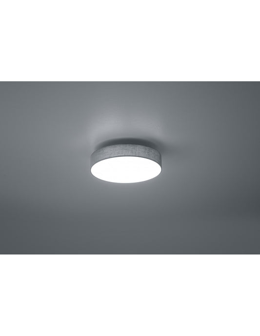 Lámpara de Techo LED Pantalla Lugano Tela Gris Ø30 cm Trio Lighting