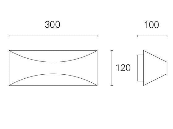 Aplique de pared línea luna blanca LED 12W 3000K