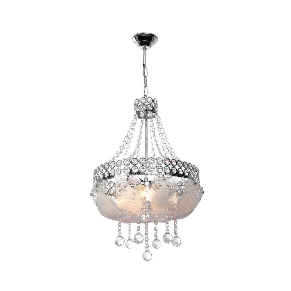 Lampada da soffitto Sare MDL3550 argento vetro decorato e pietre effetto cristallo EFFEZ