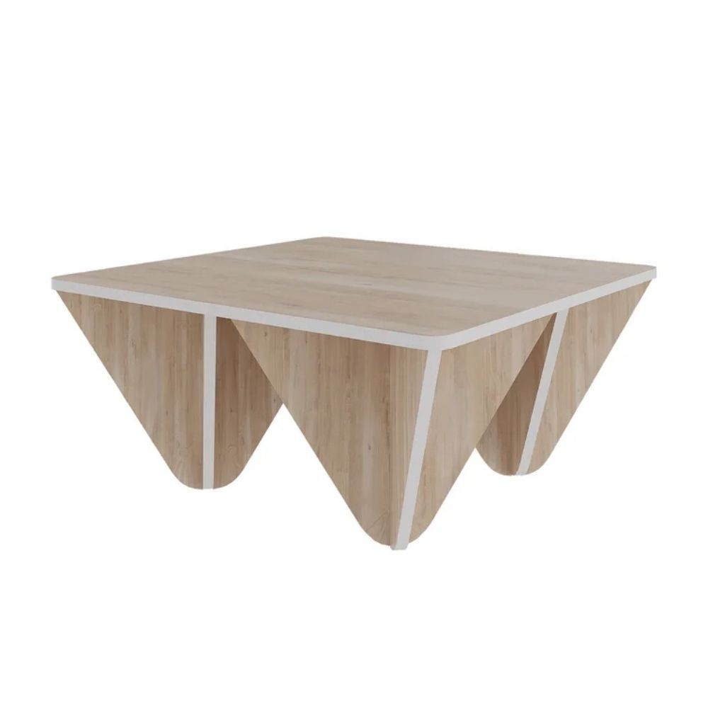 Mesa de salón de roble con diseño cuadrado Diamond