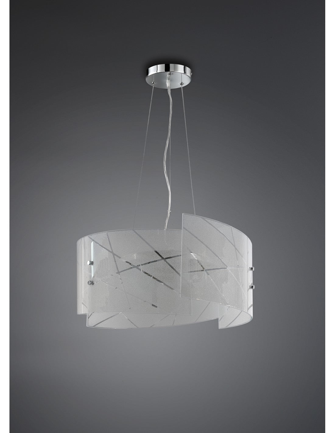 Sandrina Lámpara Colgante Cristal Graniglia Blanco 3xE27 Ø50 cm Trio Lighting