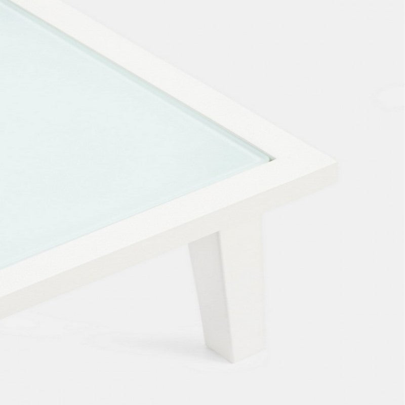 Conjunto de salón de jardín de 3 piezas en metal Auri blanco