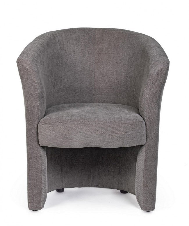 Sillón de madera y tela Gris Oscuro BELICE 64,5x63x h76 cm