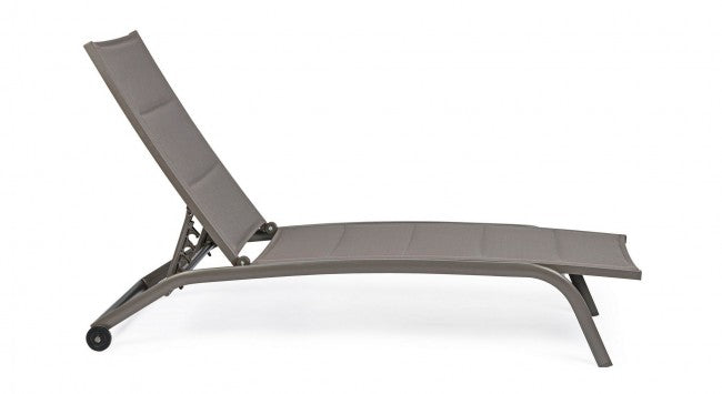 Tumbona de aluminio gris tórtola con ruedas Cleopas