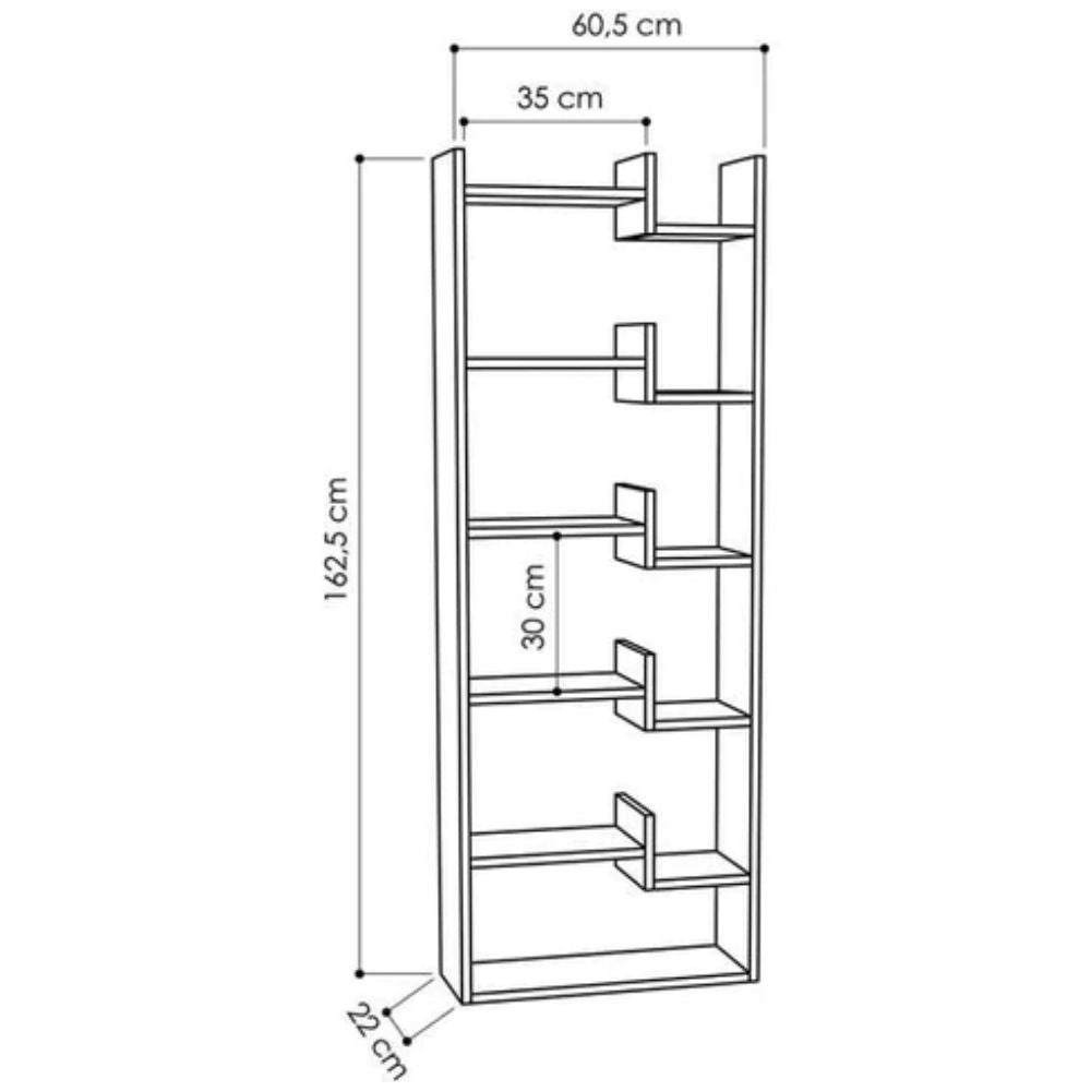 Librería oppa blanco antracita 60x162