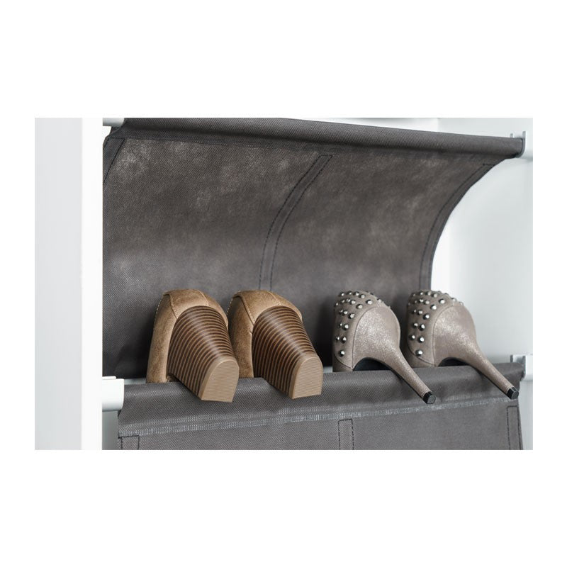 Zapatero con 1 puerta espejo, estructura blanca, 51x22xh.181 cm