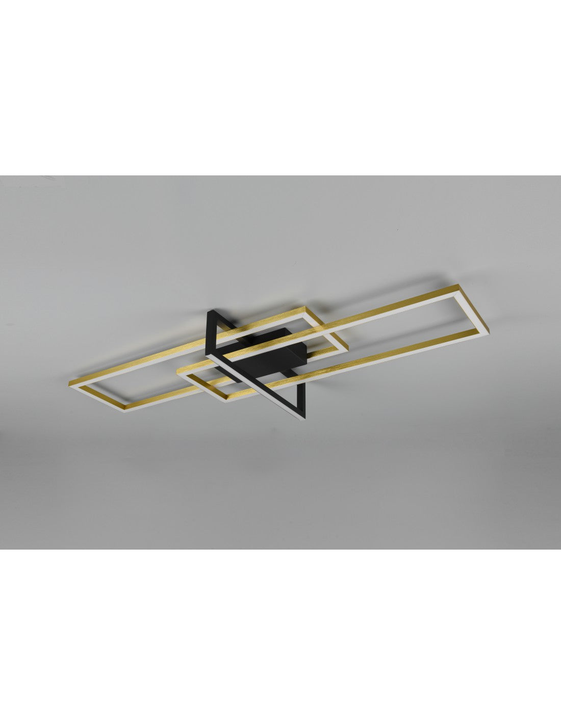 Salinas Plafón 3 LED rectángulos 34w Oro-Negro L100 cm Regulable Trio Lighting