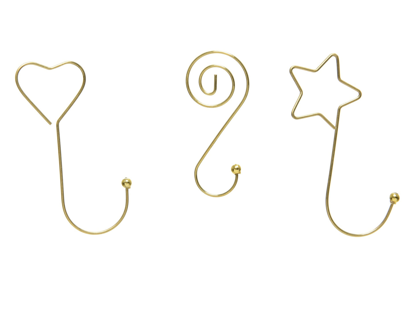 Pack de 12 piezas de ganchos para bolas o adornos.