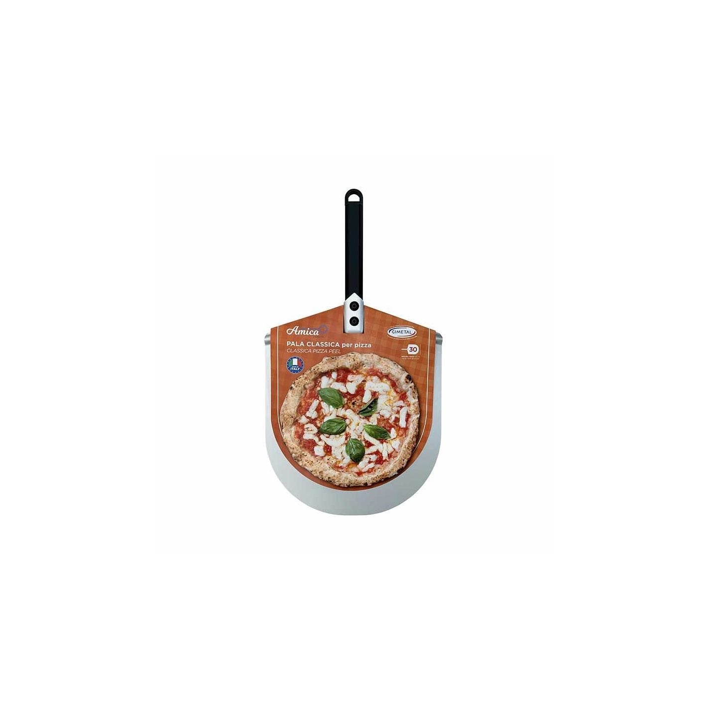 Pala para pizza de aluminio con mango corto - Gi.Metal 33 cm