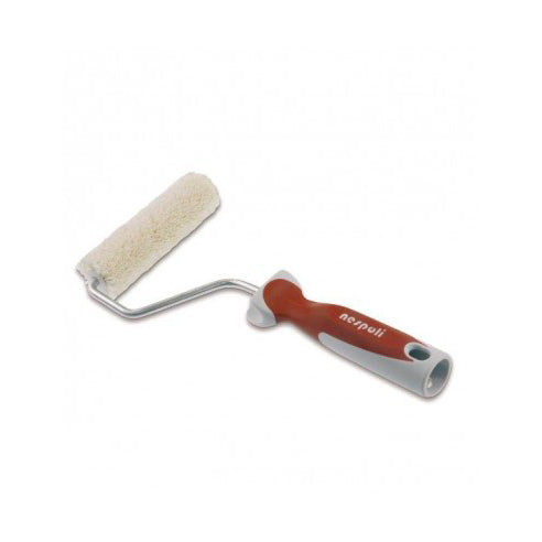 Mini rodillo profesional con mango corto en color marrón de alta calidad, perfecto para trabajos de precisión.