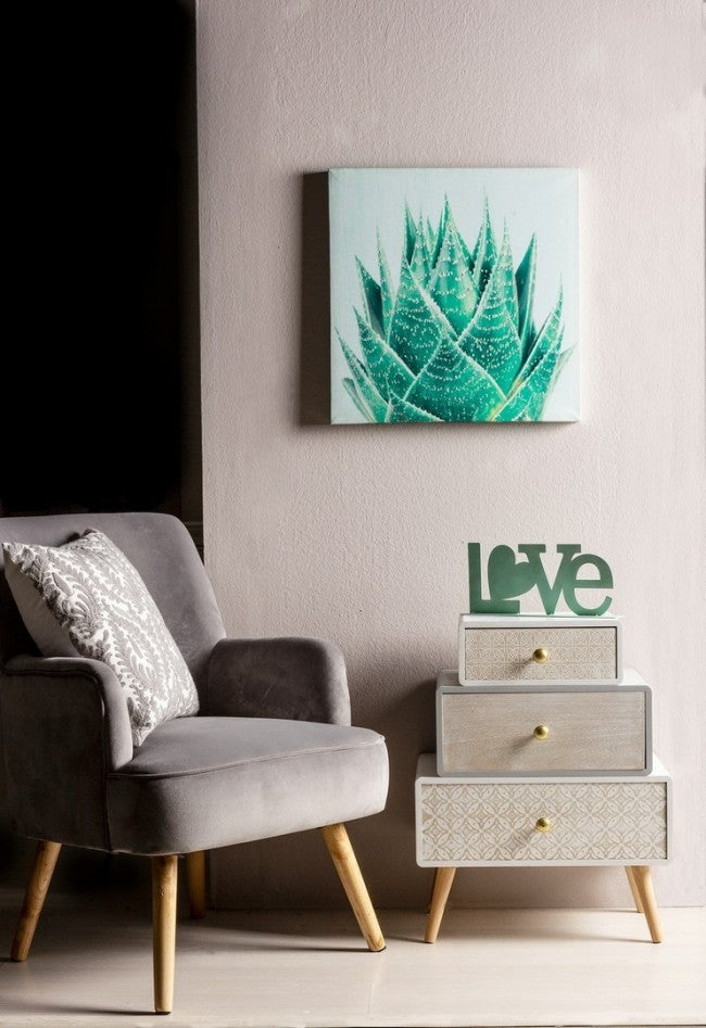 Sillón de salón vintage de terciopelo gris ADELINE 60x67x h79 cm