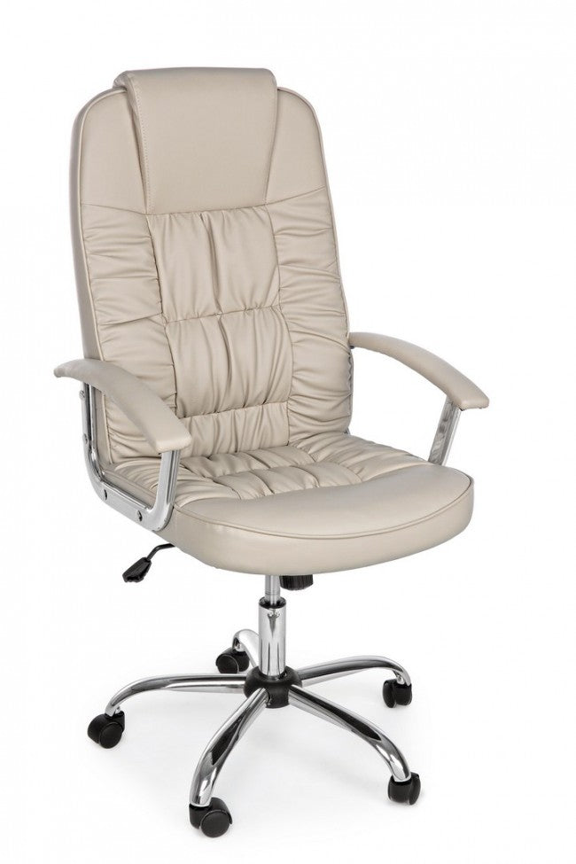Sillón de oficina Dehli en ecopiel gris paloma