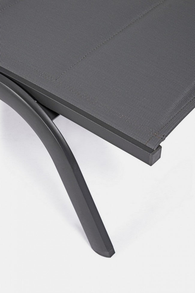 Tumbona de jardín de aluminio con ruedas Antracita CLEOPAS 61x192x h96 cm