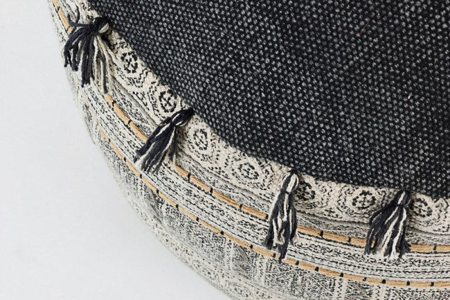 TILAK Puf de algodón estilo étnico Alaska diámetro 50x h35 cm