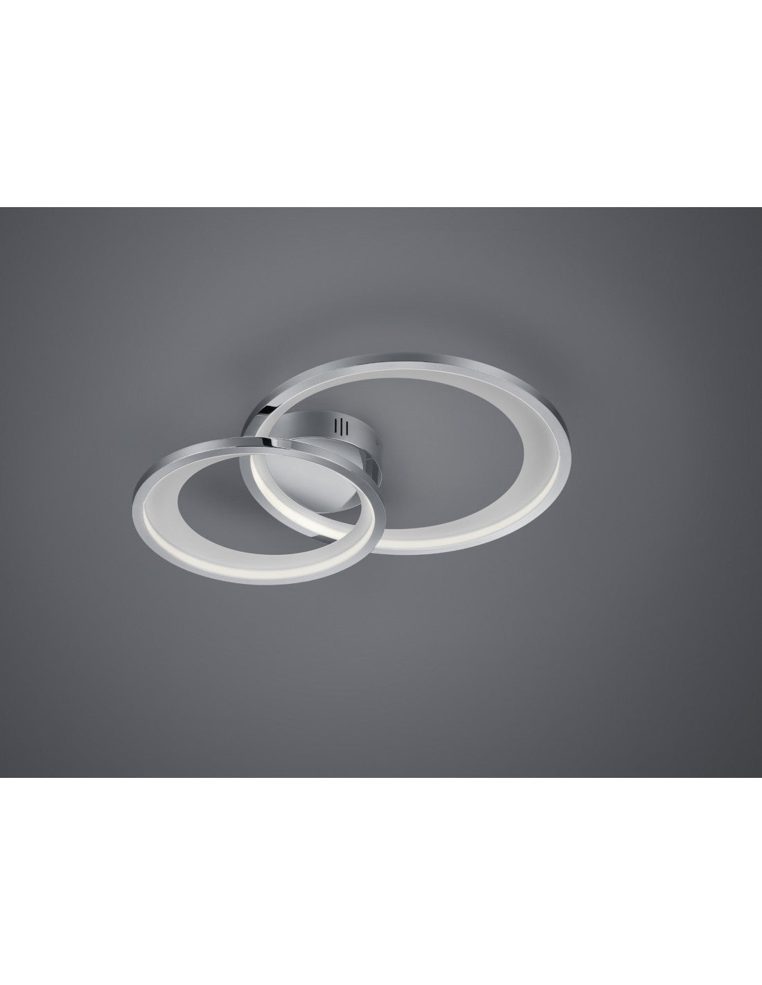 Granada Plafón Doble Círculo Cromo LED 29w Regulable L59 cm Trio Lighting