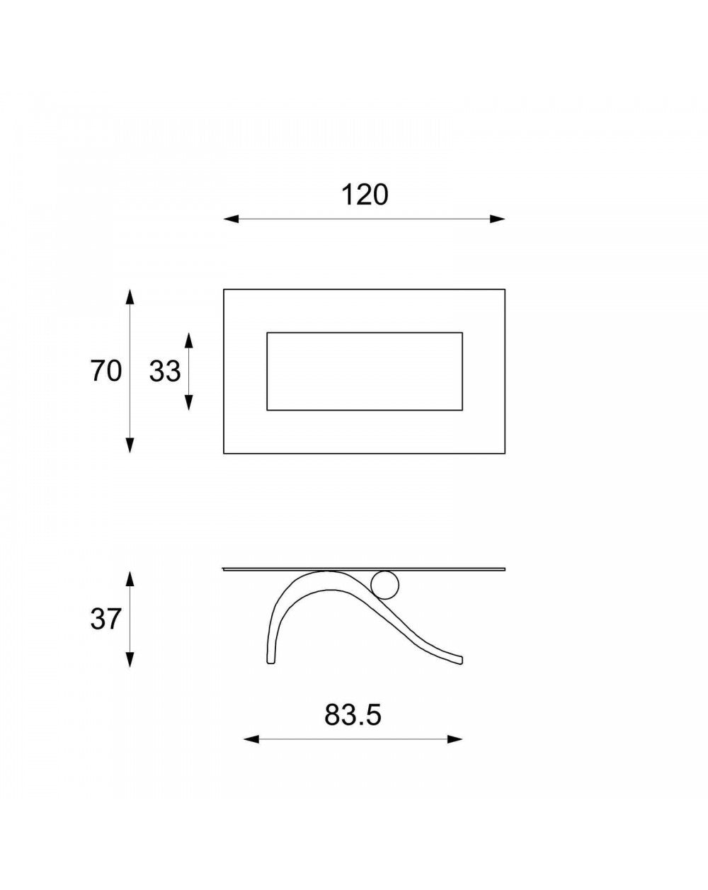 Mesa de centro beige transparente 70 cm x 120 cm Alt. 40 cm