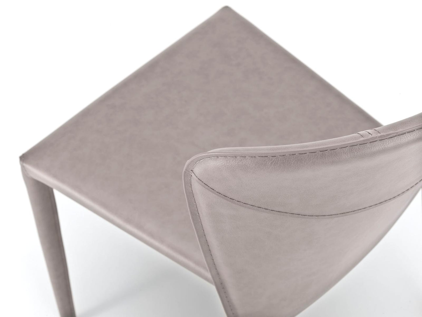 4x Silla en símil piel y asiento gris claro 49x56x82h cm