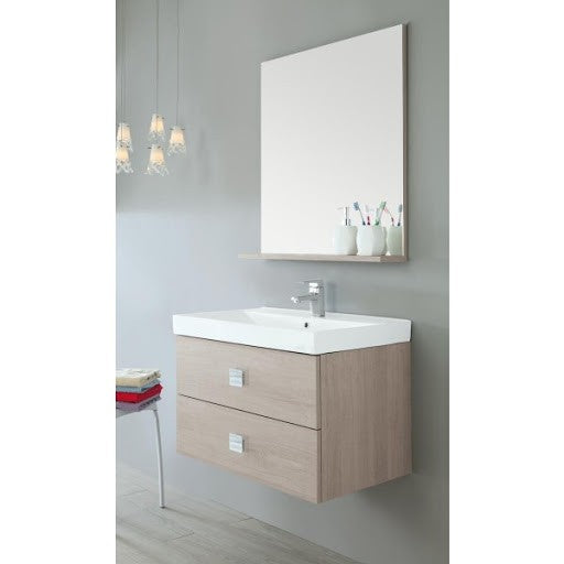 Composición de baño suspendida con dos cajones Roble Claro 75x47x h51 cm